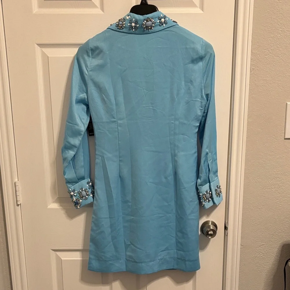 Boston Proper Light Blue Dress w48 - Picture 6 of 7